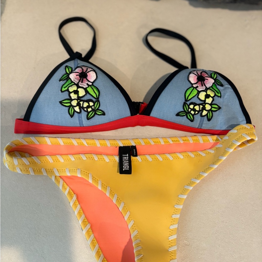 TRIANGL Colorful Bikini Set with Red and Yellow
